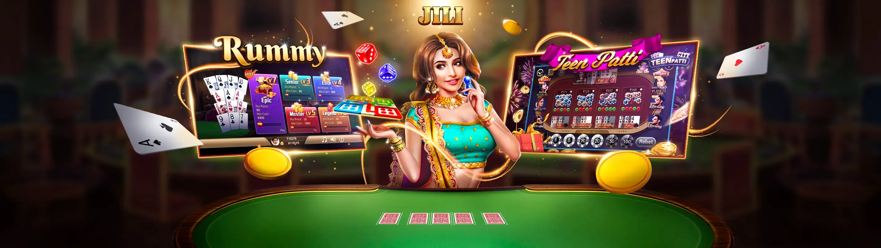 Sảnh casino trực tuyến Jilibet với các trò chơi đa dạng